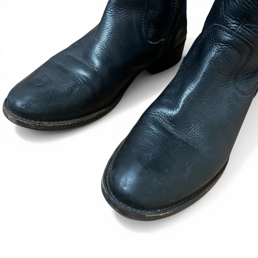 Frye Shirley Over The Knee Riding Boots Black Leather Size 7 Heritage Classic